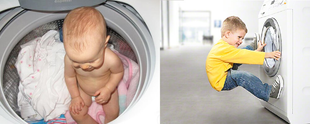 Không để trẻ em chơi đùa gần máy giặt